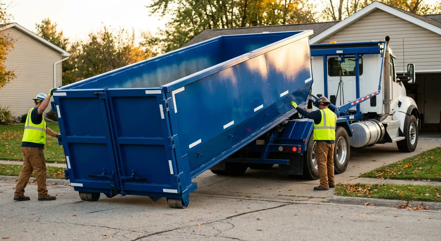 Roll-off dumpster delivery truck in Victorville, CA